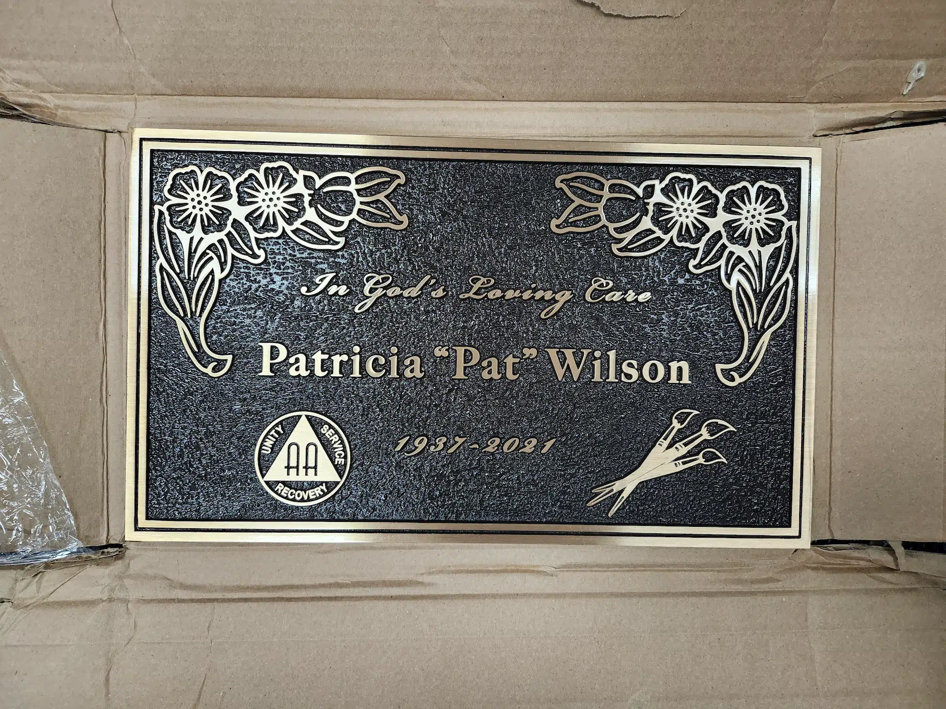 Bronze Headstone Plaque hand-carved by Headstone Plaque Shop in NJ — image 1