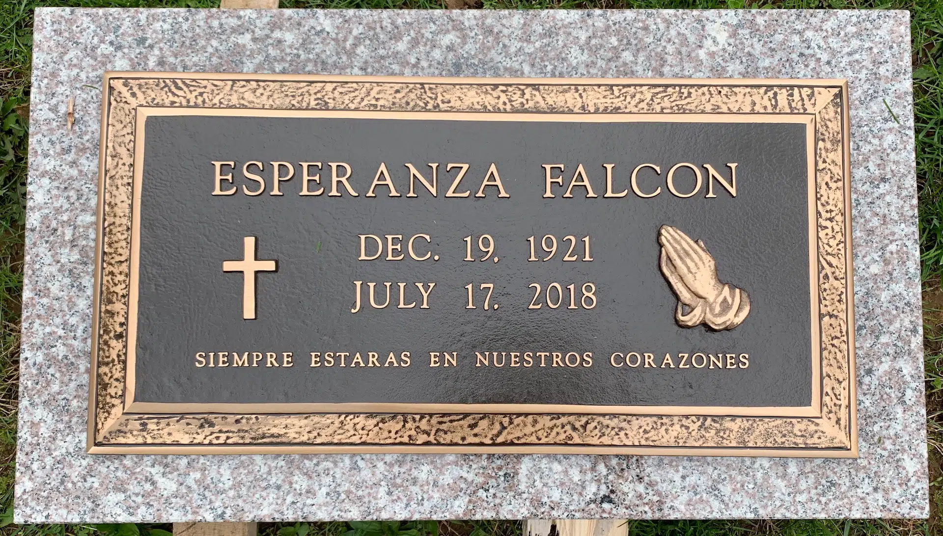 Bronze Headstone Plaque hand-carved by Headstone Plaque Shop in NJ — image 2